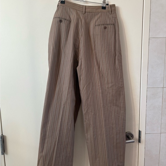 Romeo Gigli cotton pleated trousers Women's brown striped - Picture 6 of 11